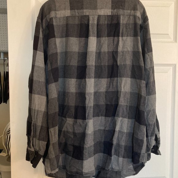 The Foundry Supply Co Button Down 2XLT Mens Big and Tall Gray Black Checkered - Picture 4 of 4